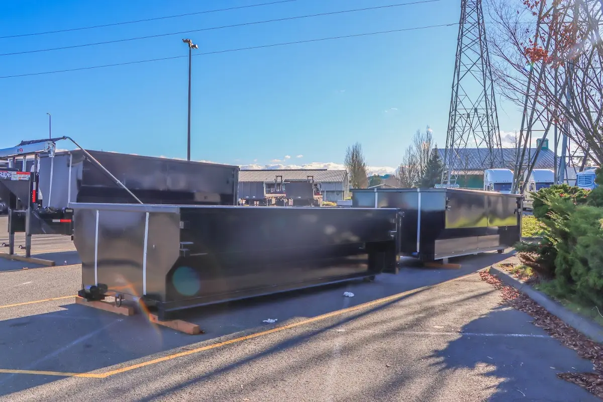 Roll-off dumpster ready for waste disposal at job site for Roll Off Dumpster Rental in Wilmore